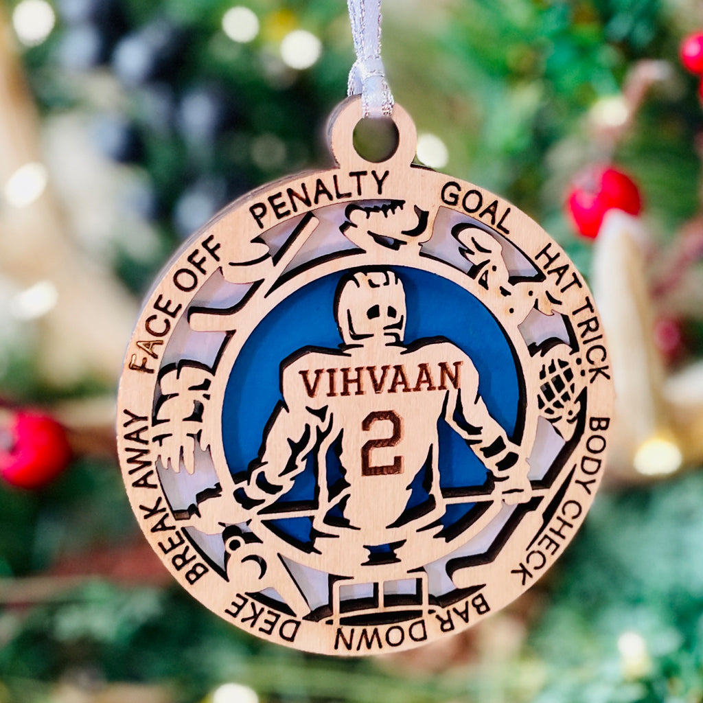 Hockey Player Christmas Ornament