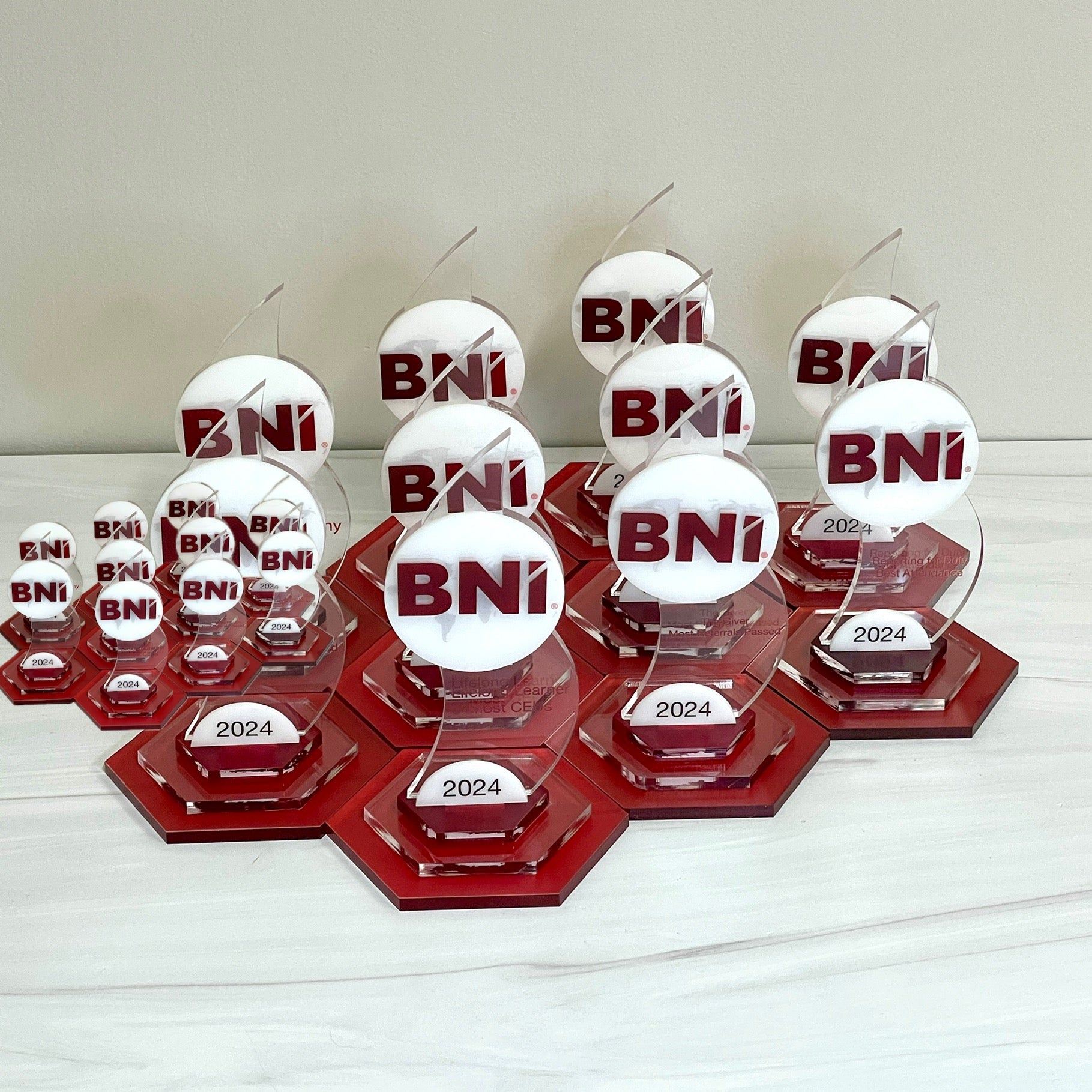 Custom Corporate Recognition Award - Acrylic Trophy with Logo & Personalization