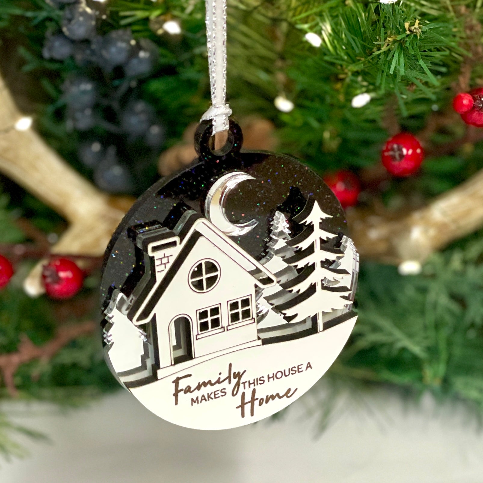 Family Makes This Home A House Tree Ornament