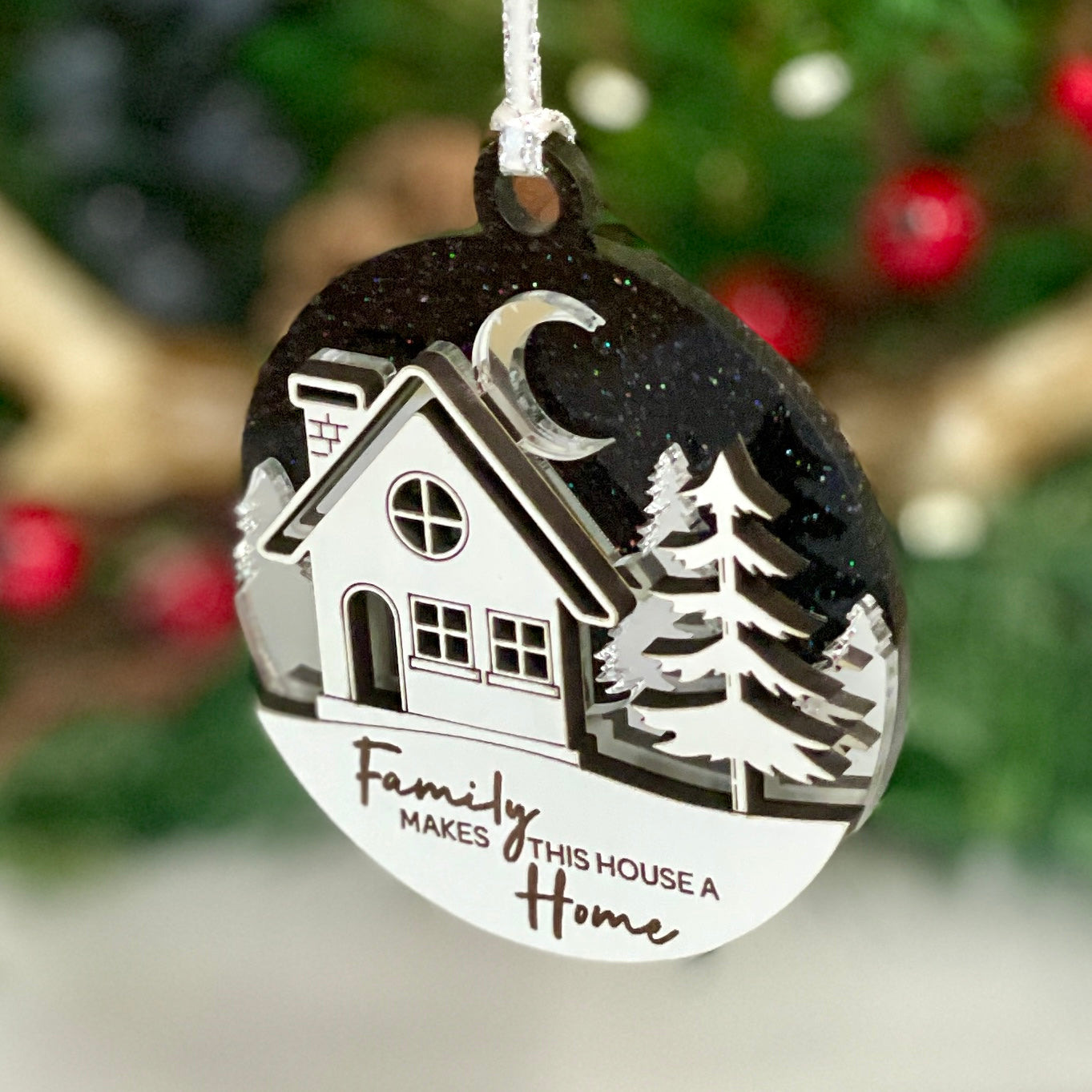 Family Makes This Home A House Tree Ornament