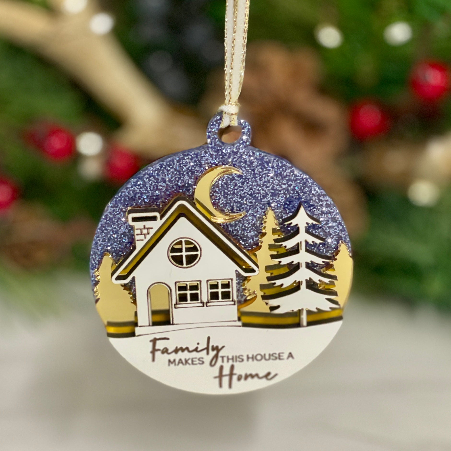 Family Makes This Home A House Tree Ornament