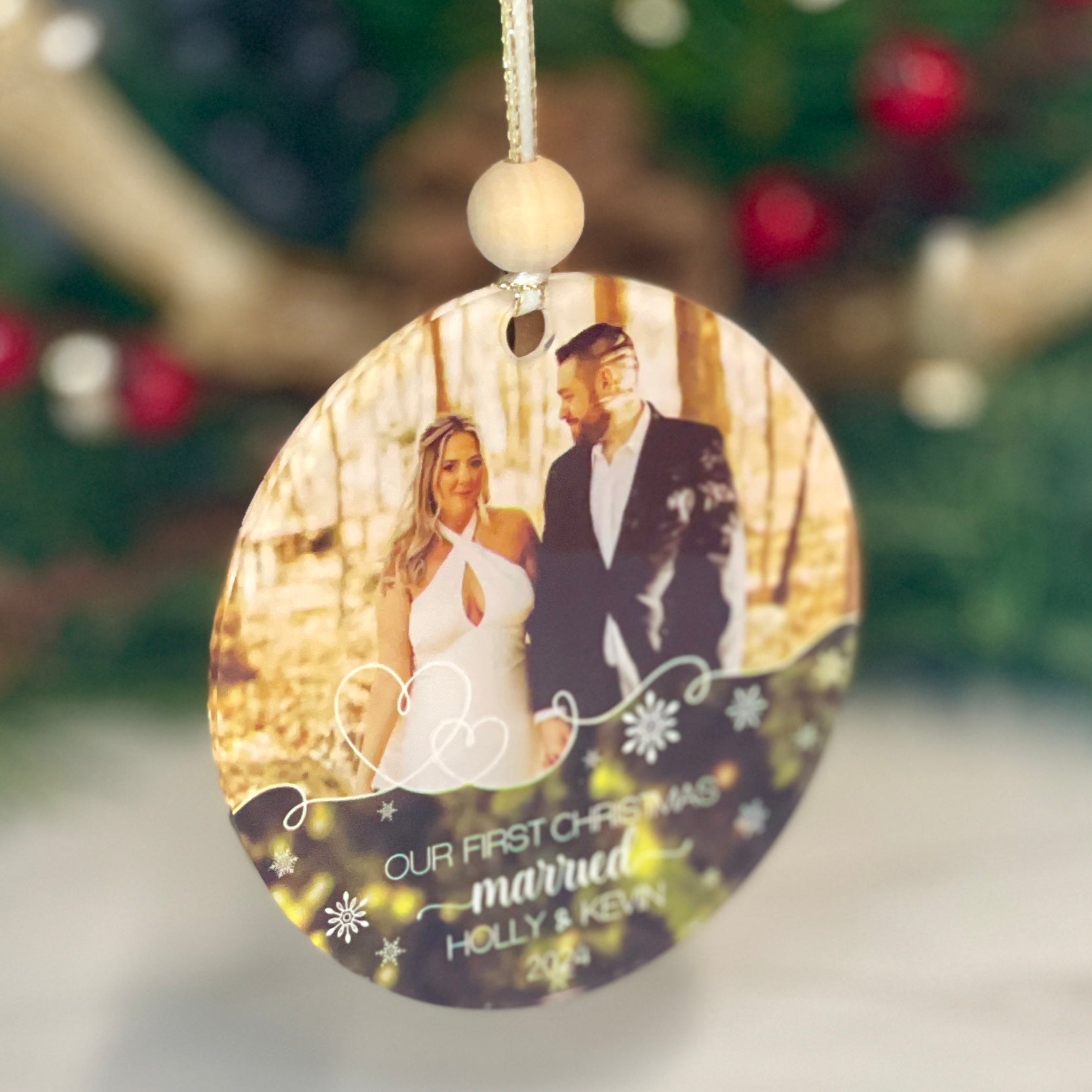 Couple's First Christmas Photo Ornament