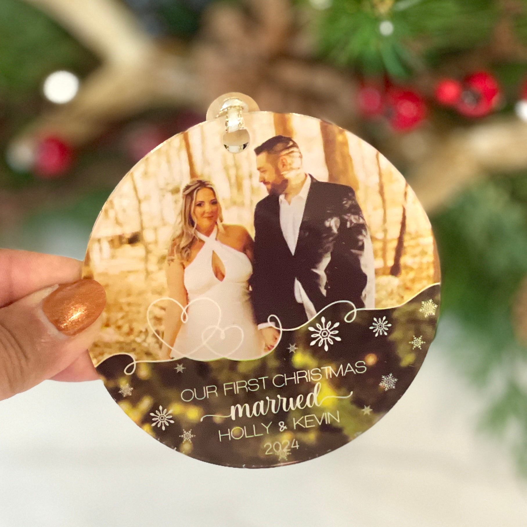 Couple's First Christmas Photo Ornament