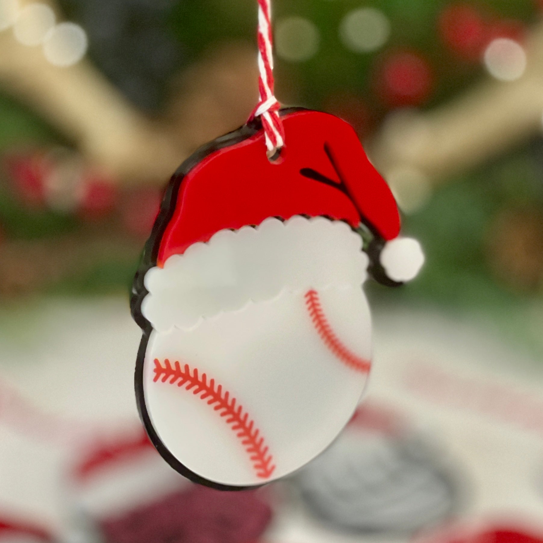 Santa Hat Sport Ball Ornaments