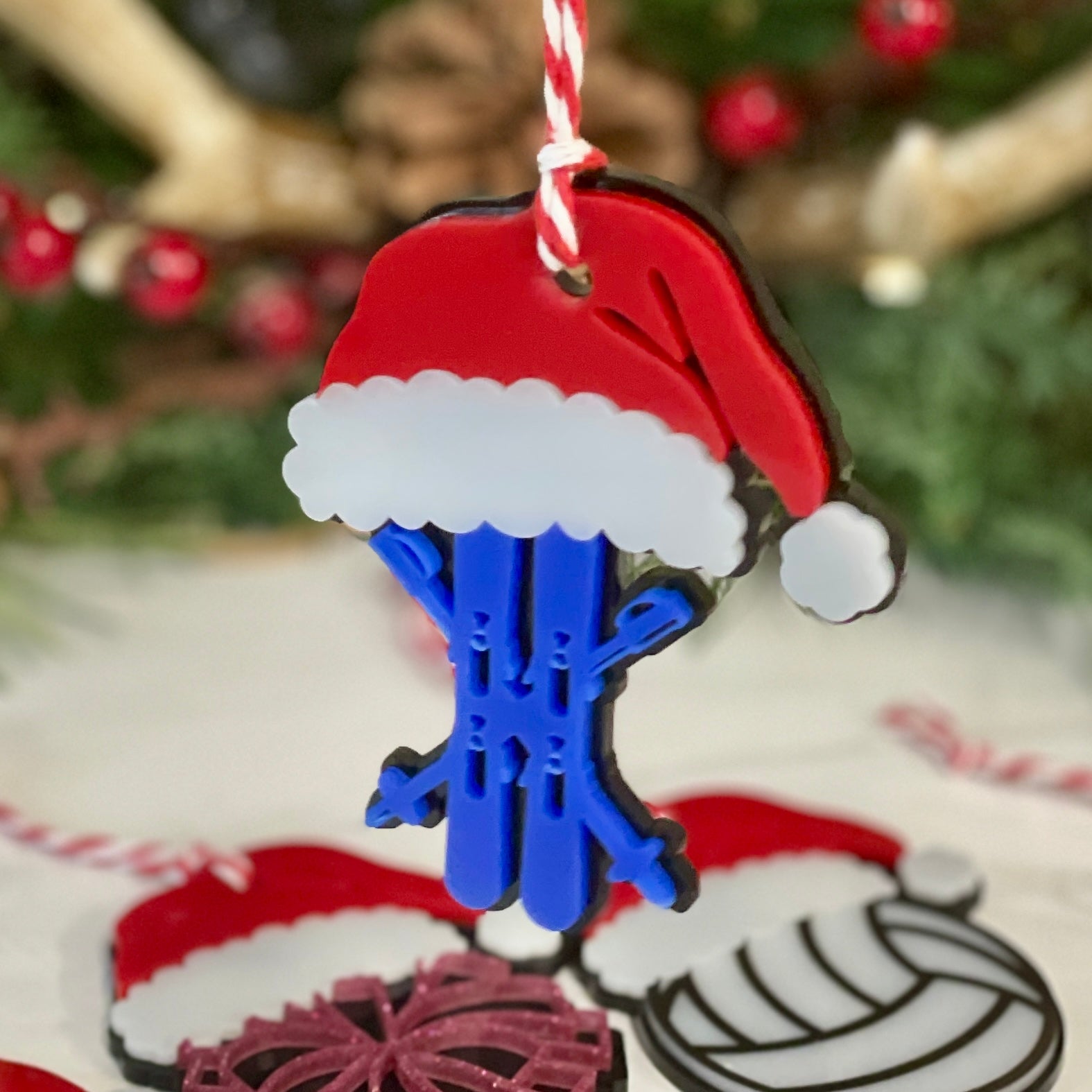 Santa Hat Sport Ball Ornaments