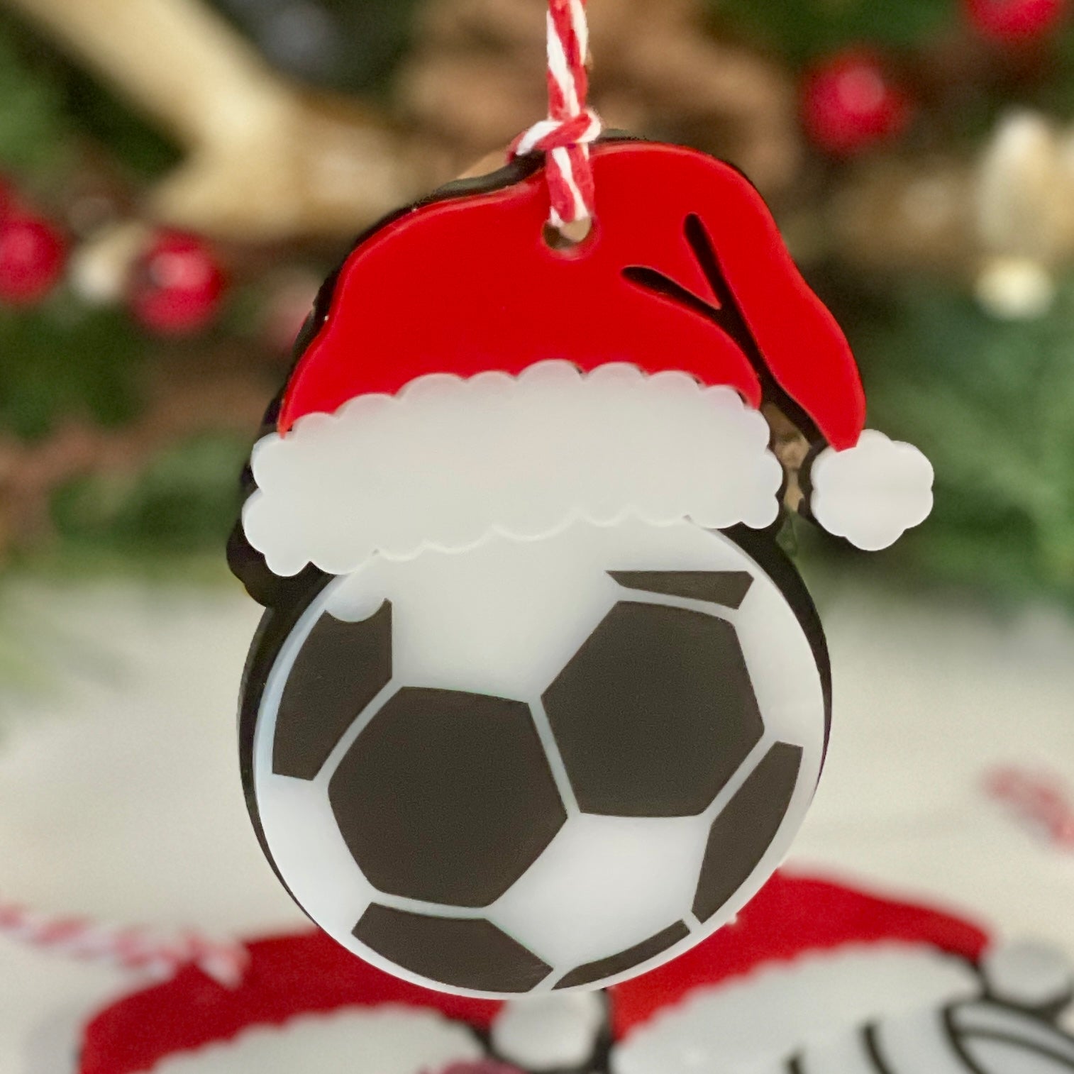 Santa Hat Sport Ball Ornaments