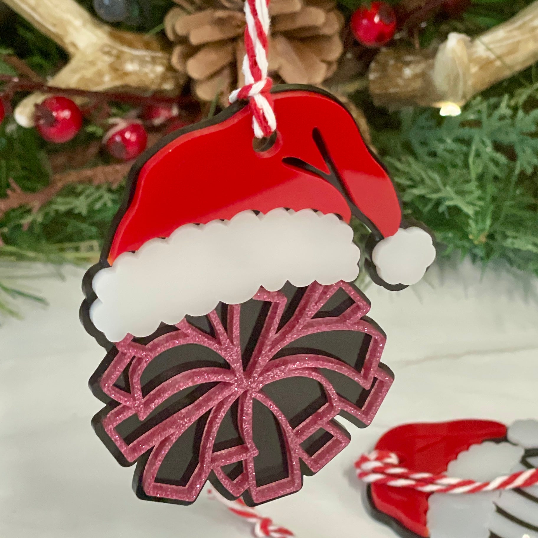 Santa Hat Sport Ball Ornaments