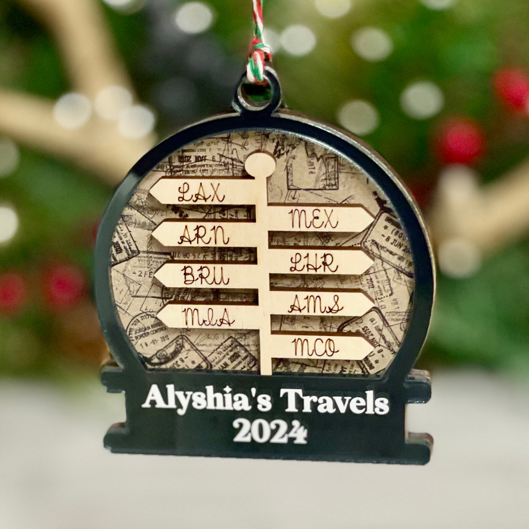 Personalized Travel Destination Ornament