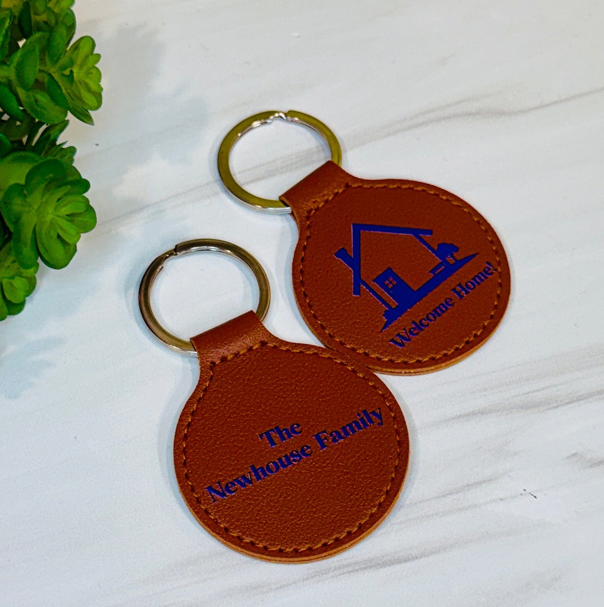 Custom PU Leather Keychain | Personalized Realtor Closing Gift