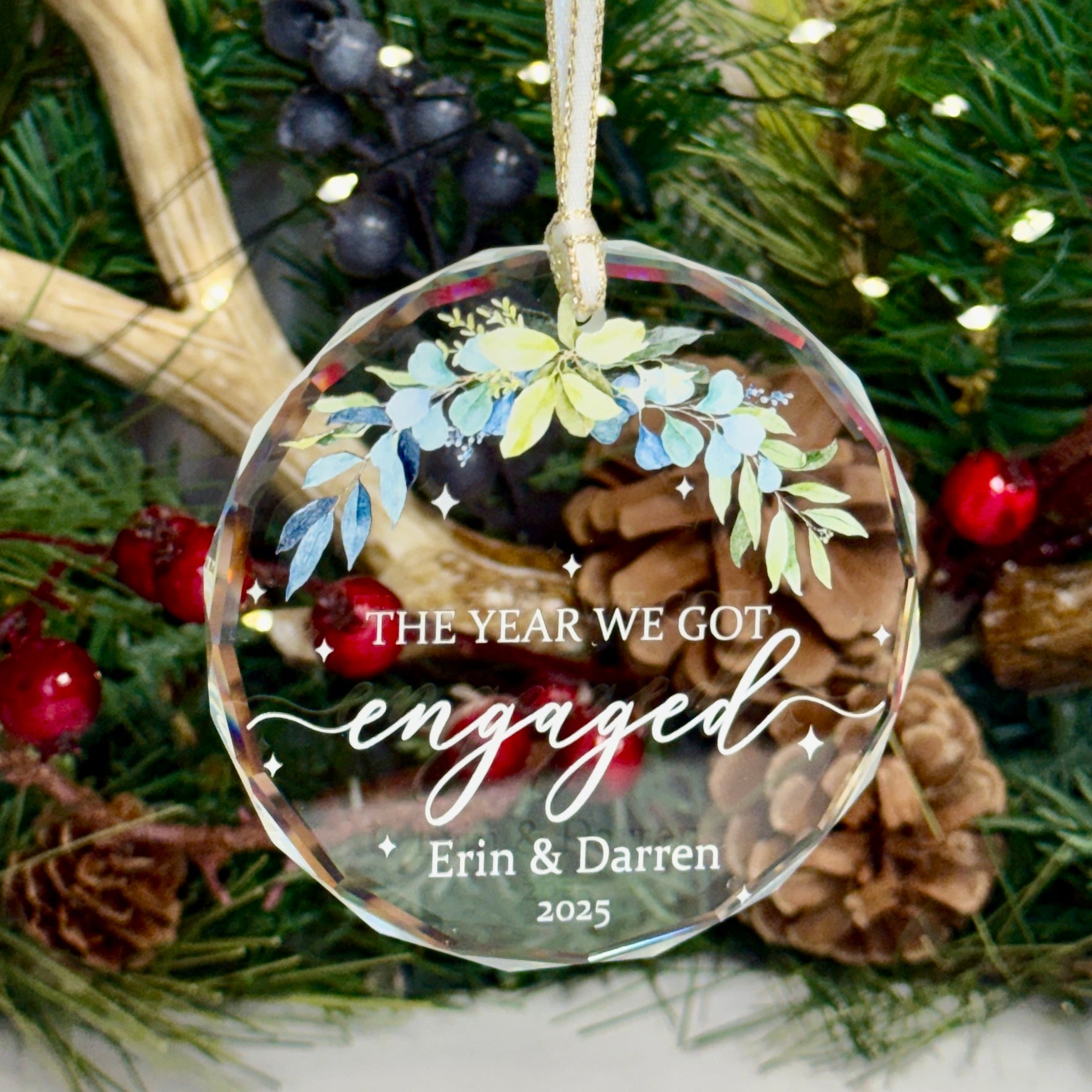 Personalized Crystal Glass Ornament