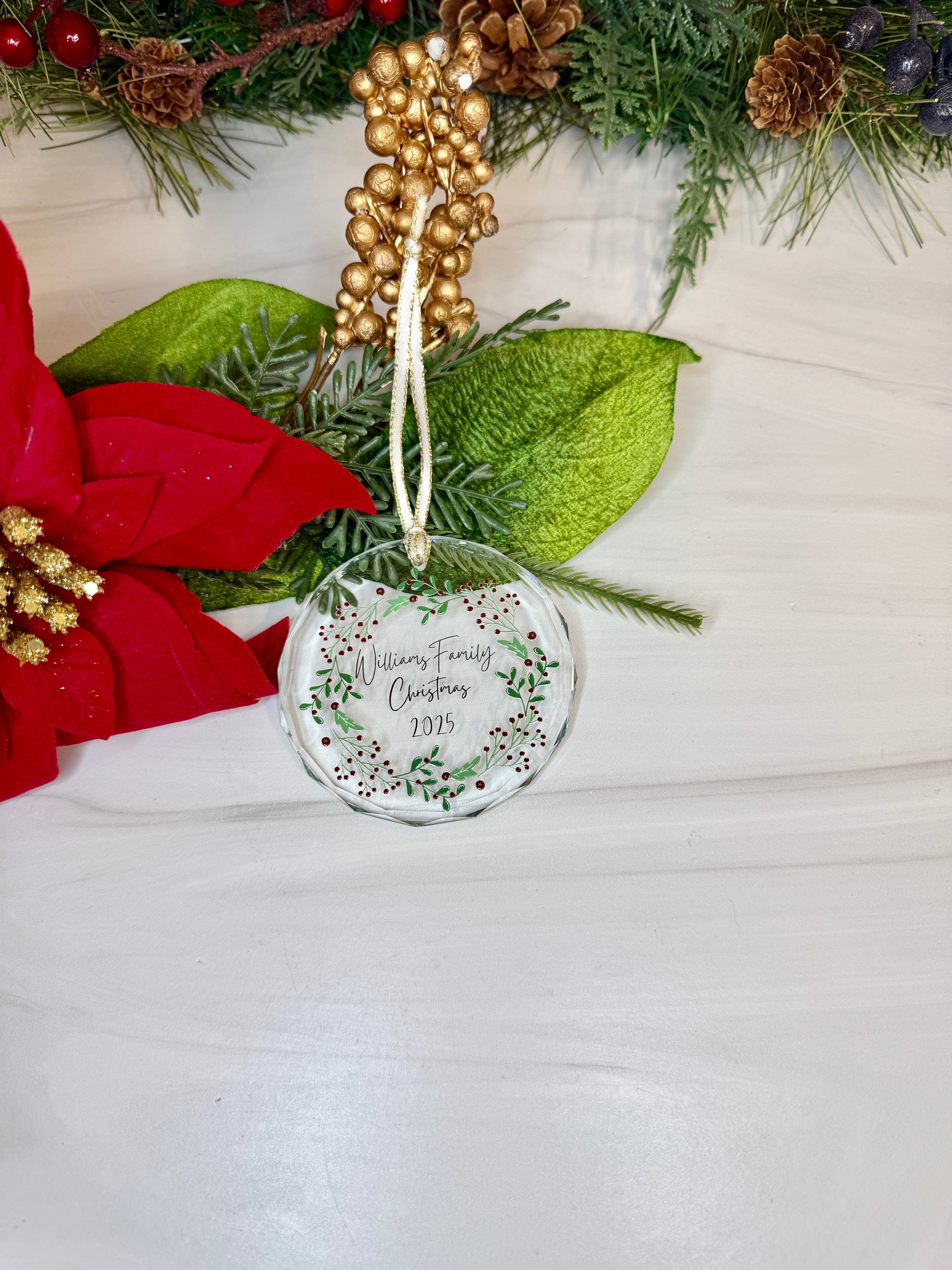 Personalized Crystal Glass Ornament