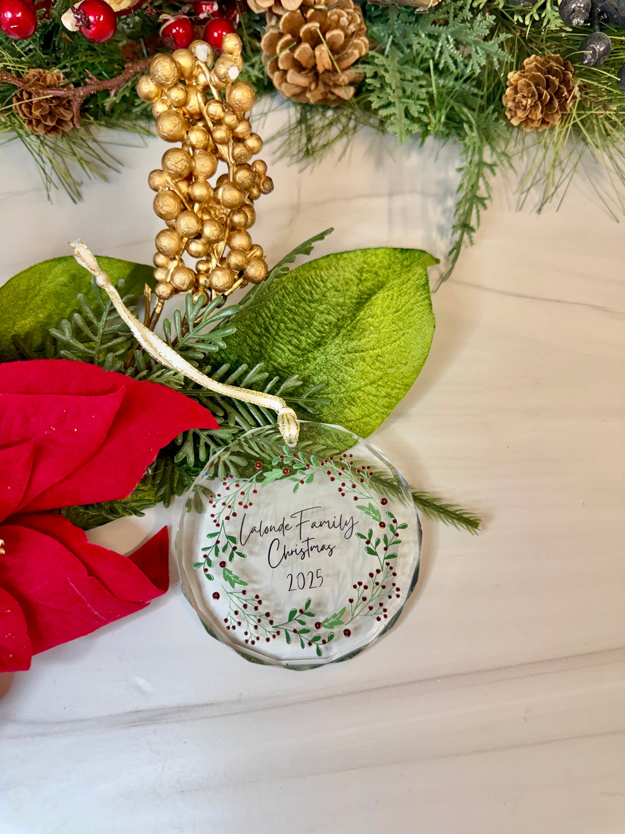 Personalized Crystal Glass Ornament
