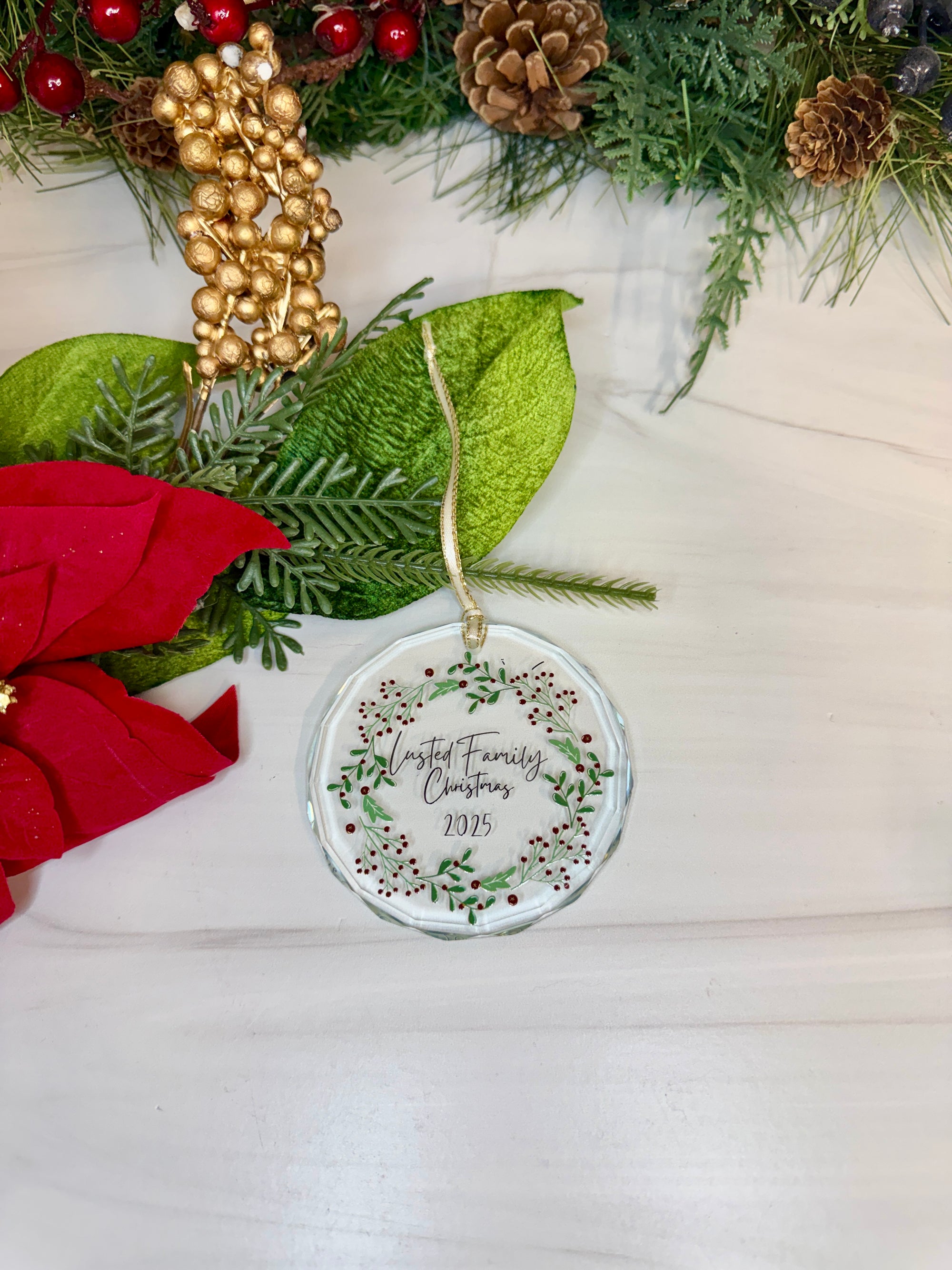 Personalized Crystal Glass Ornament