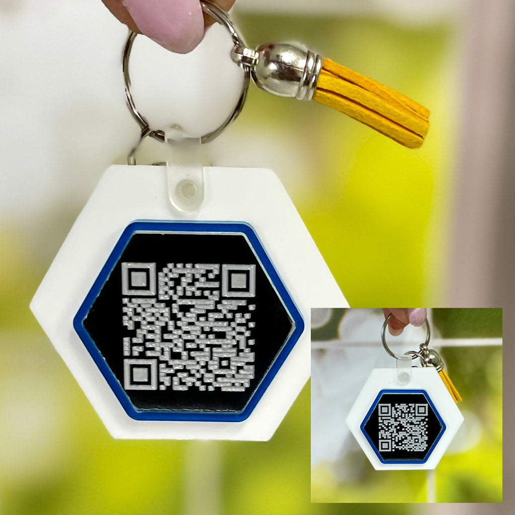 Scannable QR Code Keychain