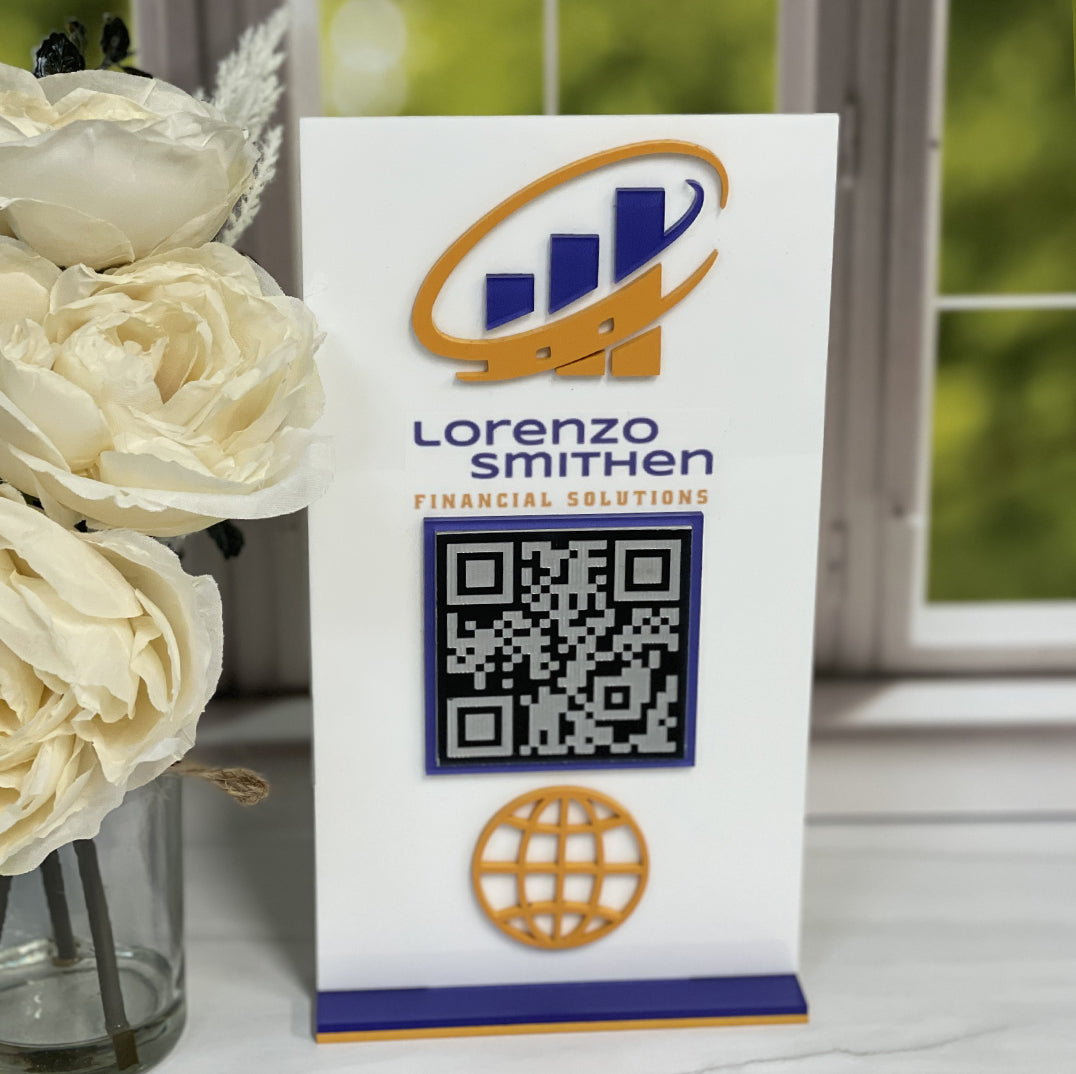Business Name Social Media Icons, QR Codes Payment Sign
