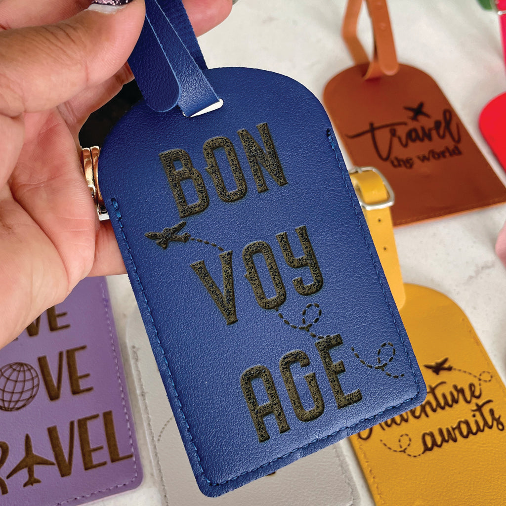 PU Leather Engraved Luggage Tags