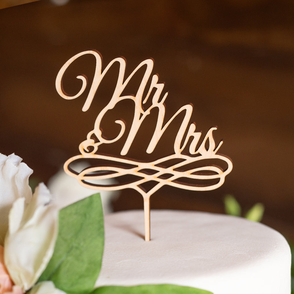 Mr and Mrs Wedding Cake Topper, Rustic Wedding Cake Topper