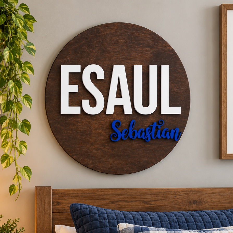 Personalized Wooden Name Sign | Custom 3D Nursery Wall Decor