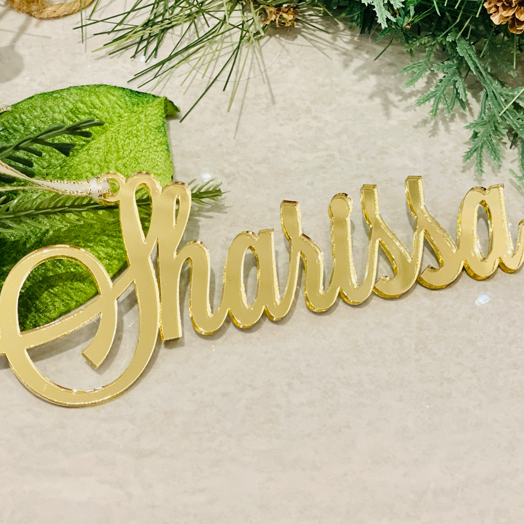 Personalized Christmas Stocking Name Tags or Name Ornament