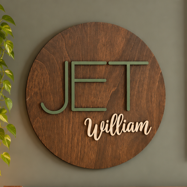 Personalized Wooden Name Sign | Custom 3D Nursery Wall Decor