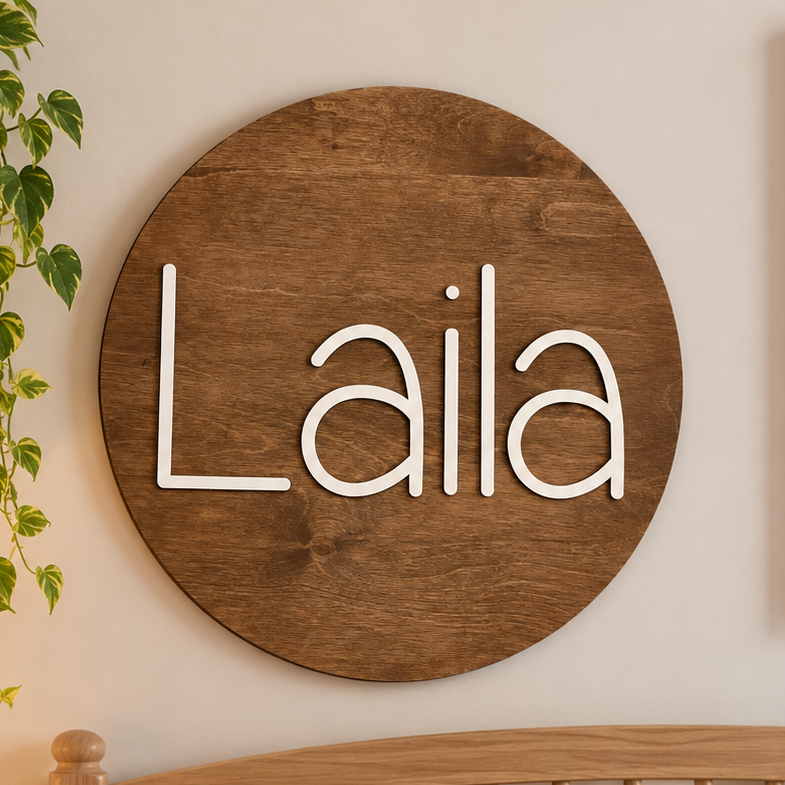 Personalized Wooden Name Sign | Custom 3D Nursery Wall Decor