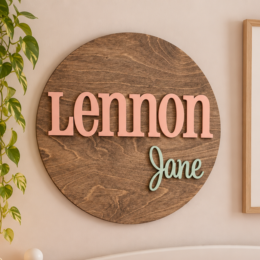 Personalized Wooden Name Sign | Custom 3D Nursery Wall Decor