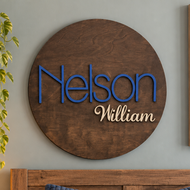 Personalized Wooden Name Sign | Custom 3D Nursery Wall Decor