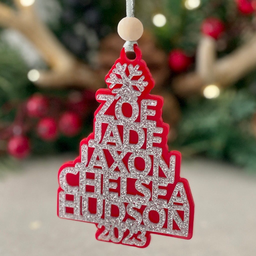 Personalized Christmas Tree Ornament with Family Members Name