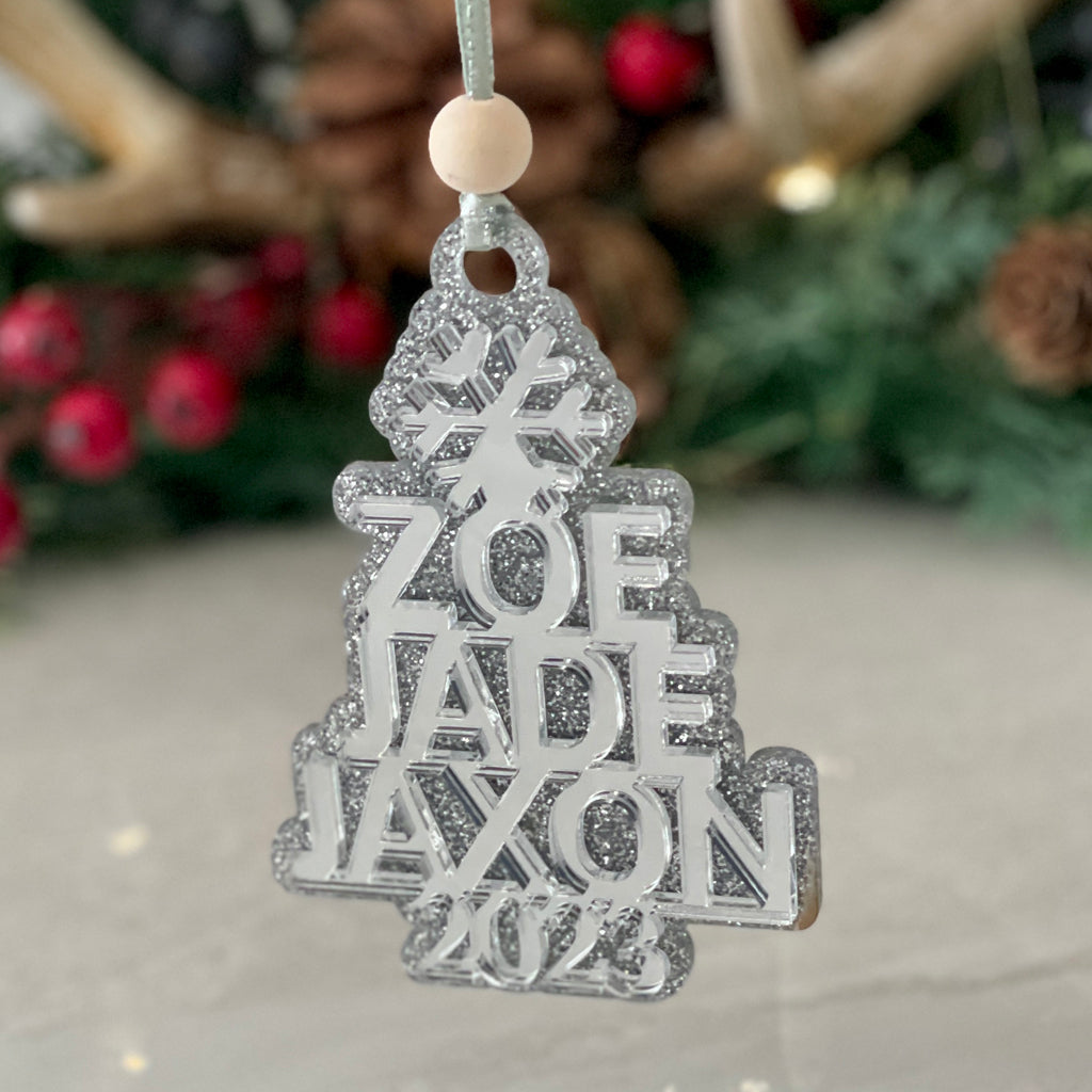 Personalized Christmas Tree Ornament with Family Members Name