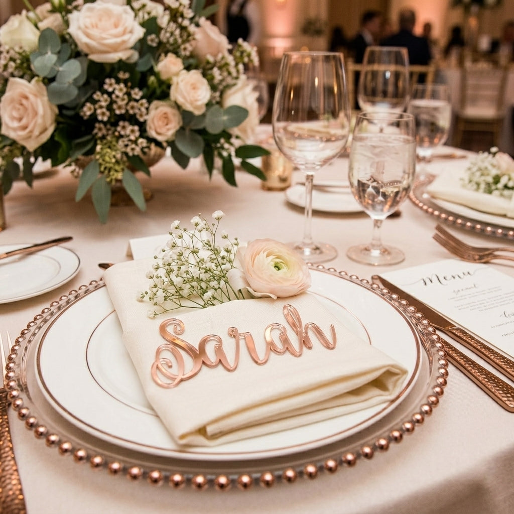 Personalized Laser Cut Acrylic Name Cutouts | Custom Wedding Place Cards