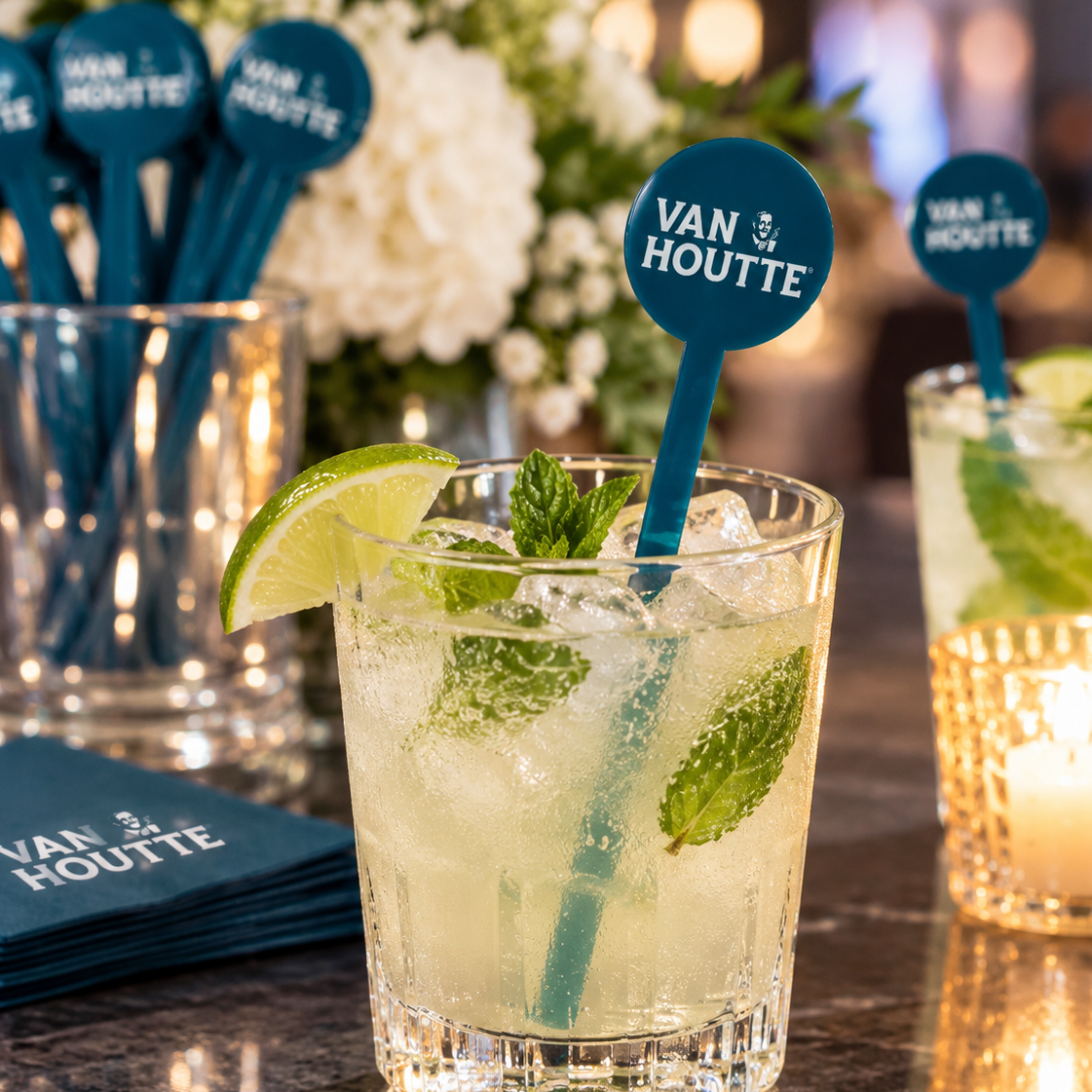 Custom Branded Cocktail Stir Sticks | Acrylic Drink Stirrers with Company Logo