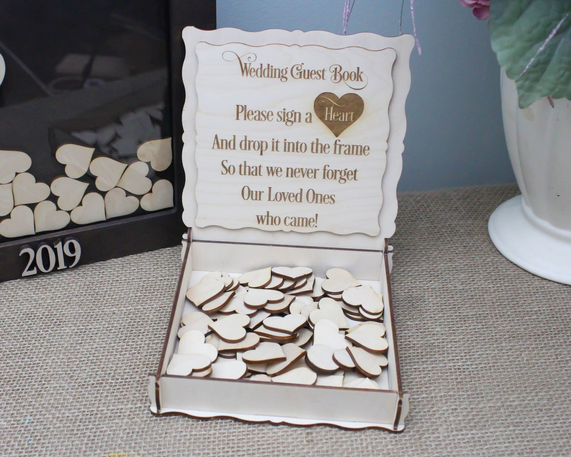 Wedding Guest Book With Box For Hearts