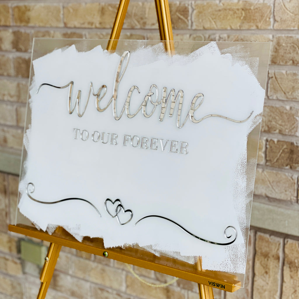 Wedding Welcome Acrylic Painted Sign
