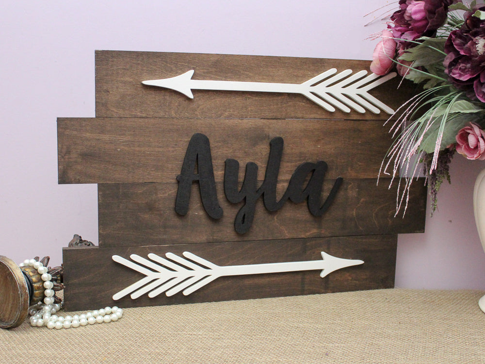 Rustic Arrow Name Wood Pallet Sign