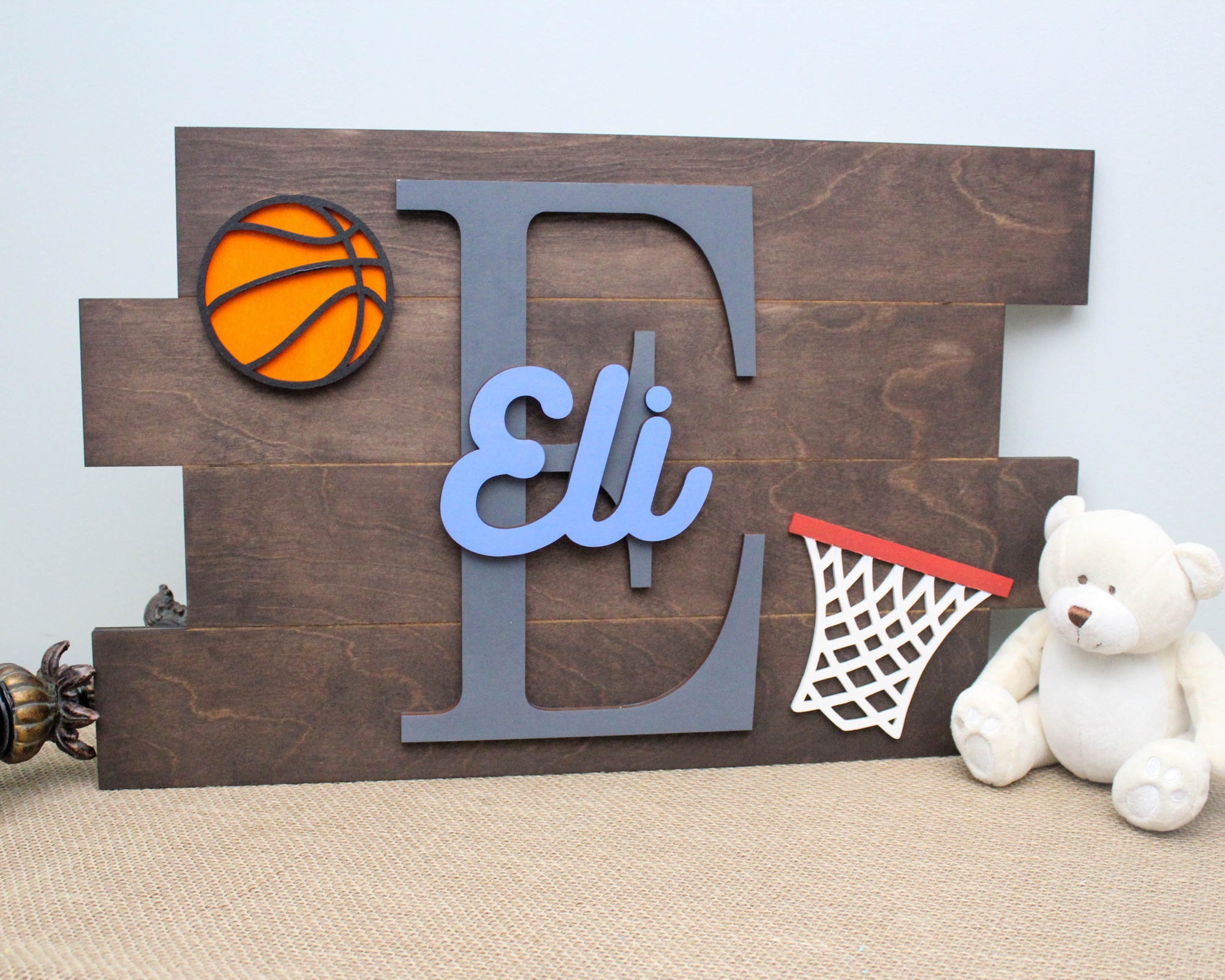 Basketball Nursery Name Wood Pallet Sign