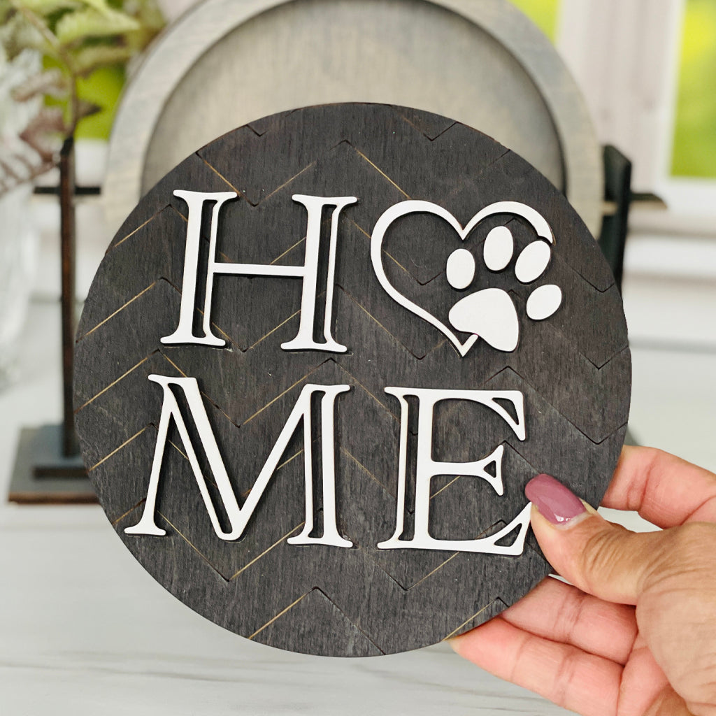 Home WIth PawPrint Interchangeable Frame