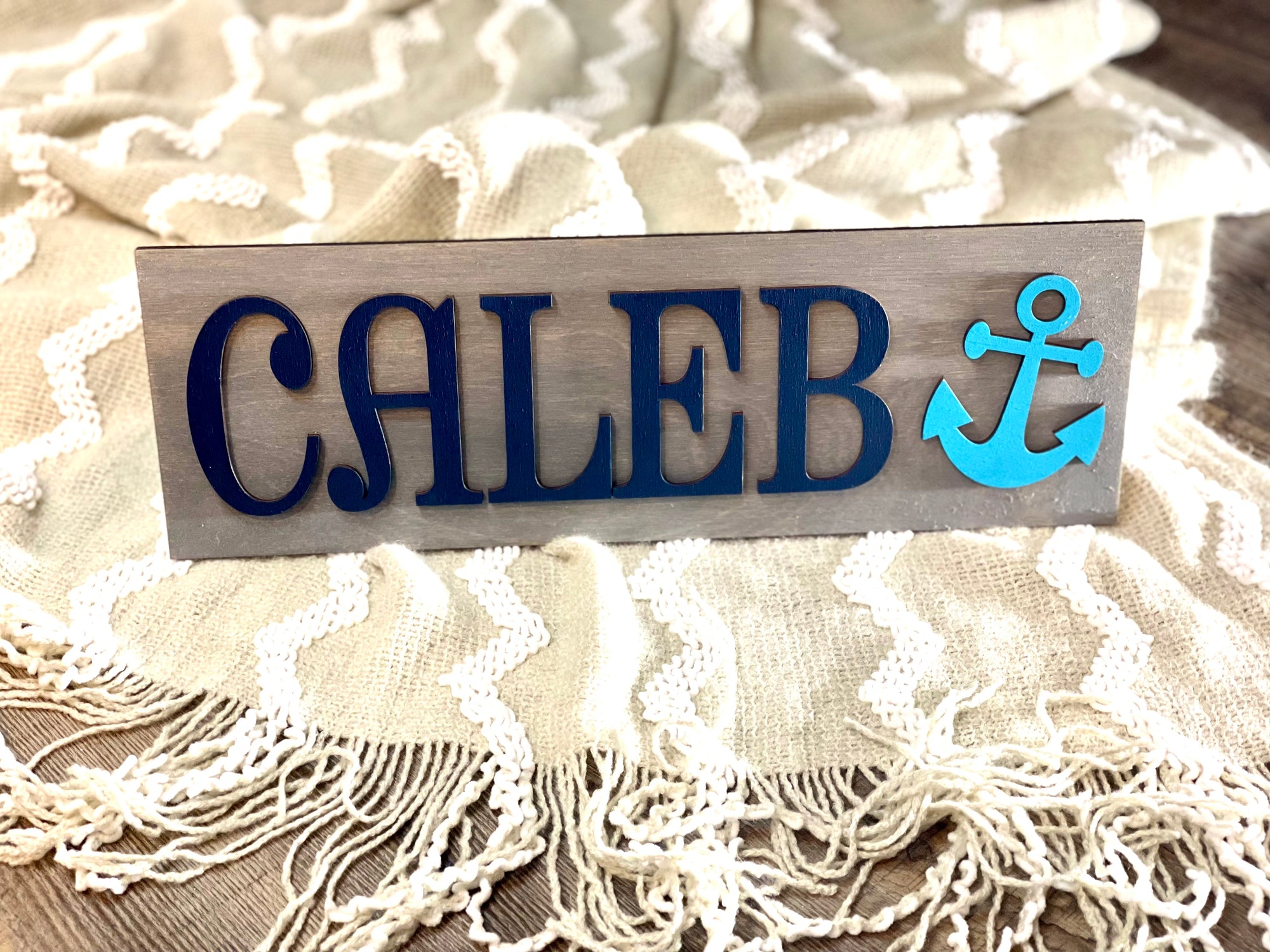 Nautical Room Wooden Name Plaque