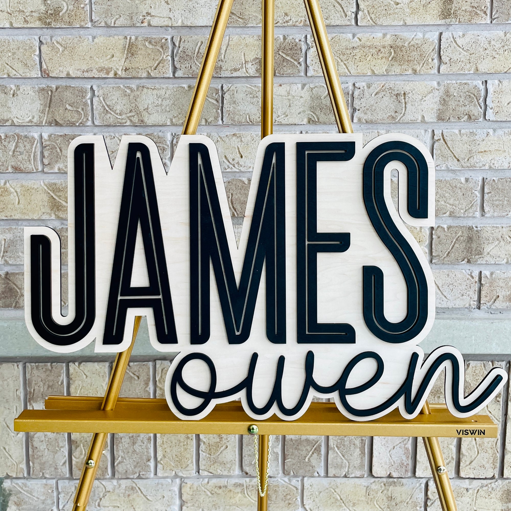 Custom Wooden Stacked Name Sign, Nursery Sign With Middle Name