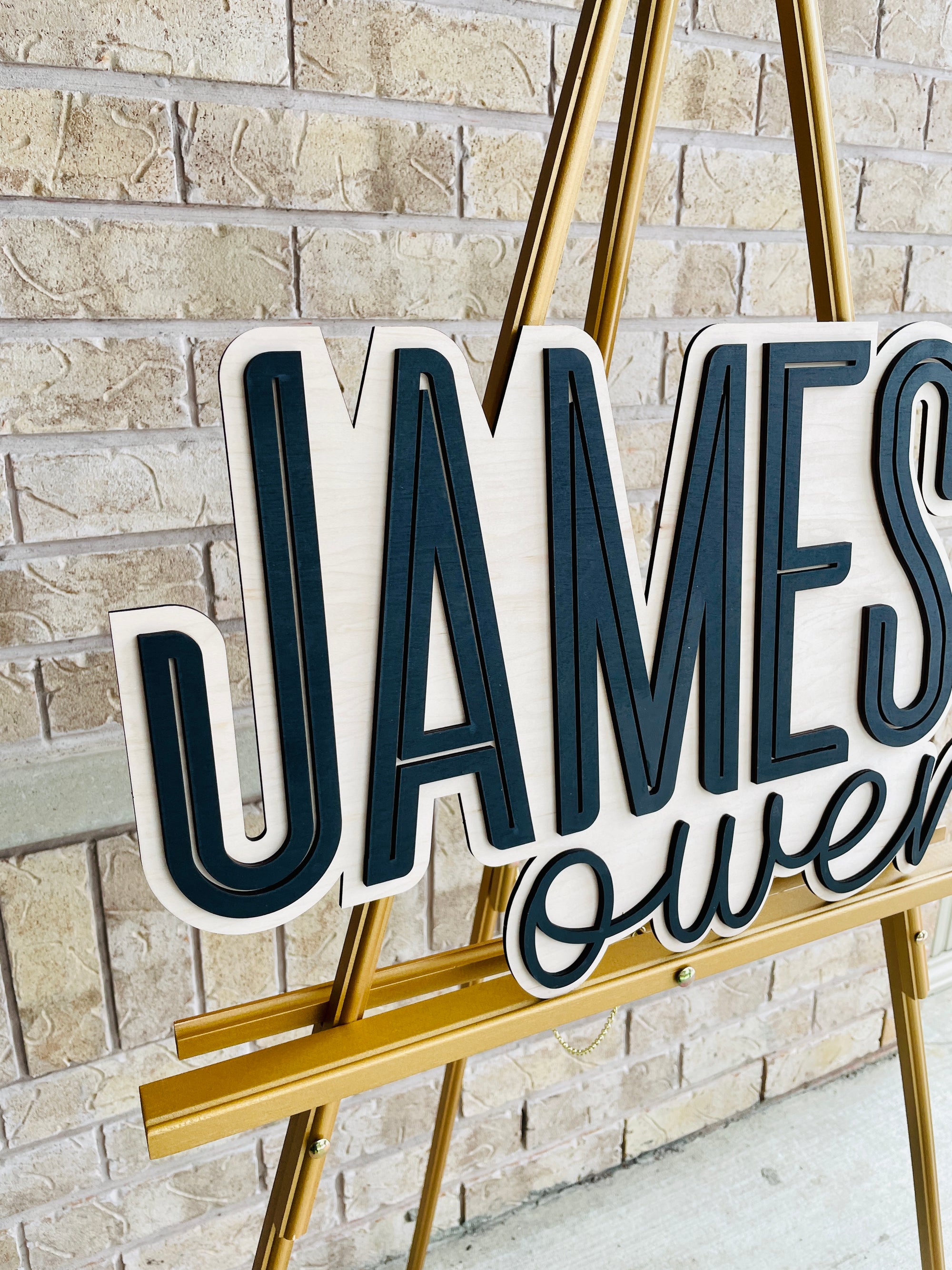 Custom Wooden Stacked Name Sign, Nursery Sign With Middle Name