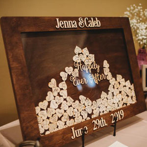 Wedding Guestbook Drop Box With Hearts To Sign