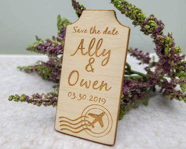 Luggage Tag Save The Date Magnet