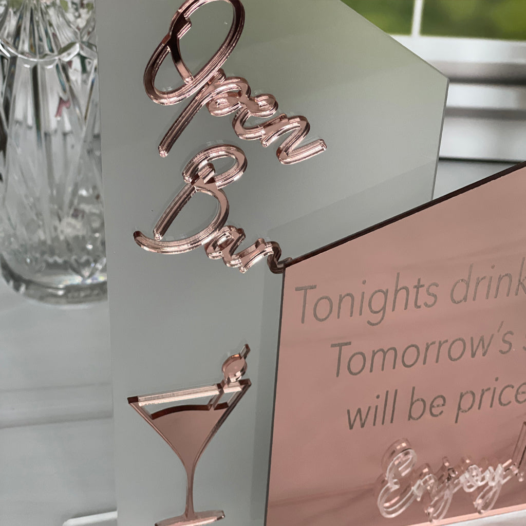 Free Drinks Acrylic Sign For Events