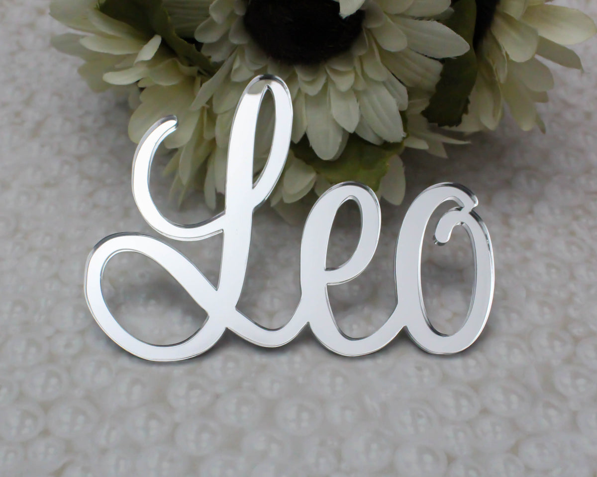 Silver Mirror Wedding Place Name Cards