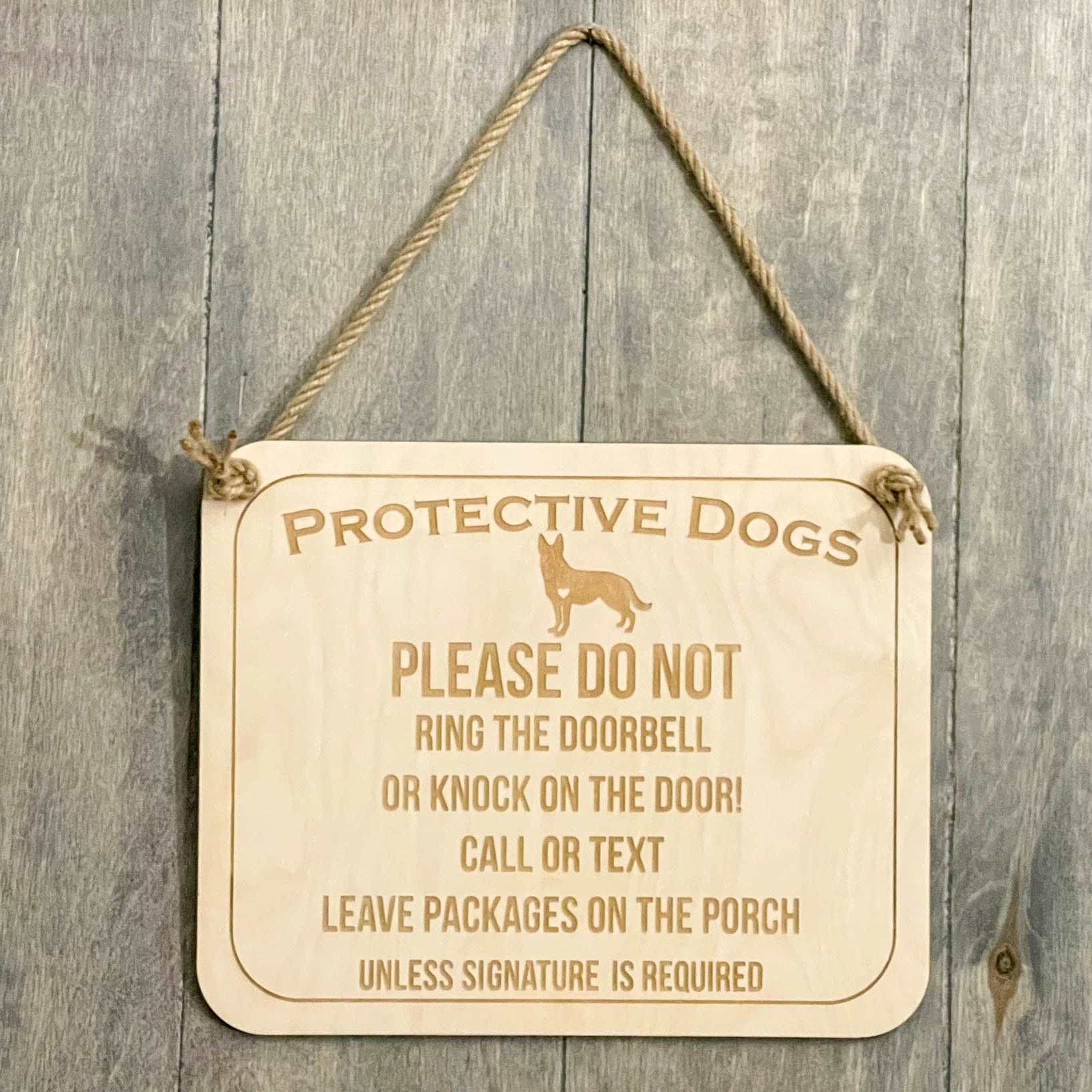 Protective Dog Don't Ring The Bell Sign