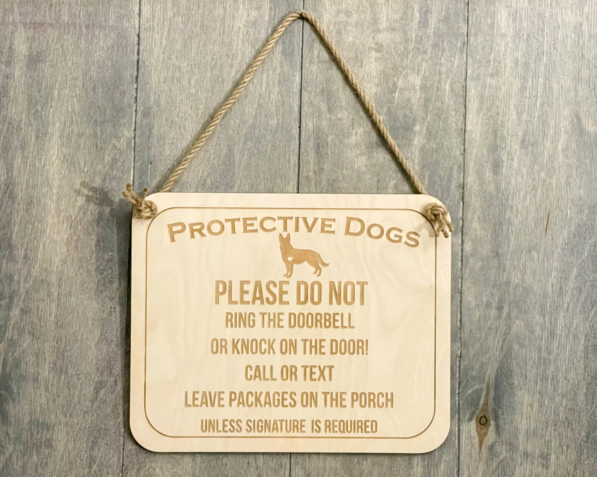 Protective Dog Don't Ring The Bell Sign