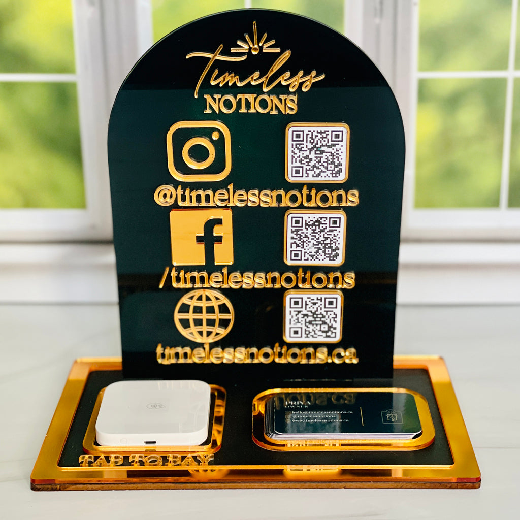 Square Reader Social Media Stand with Small Business Logo