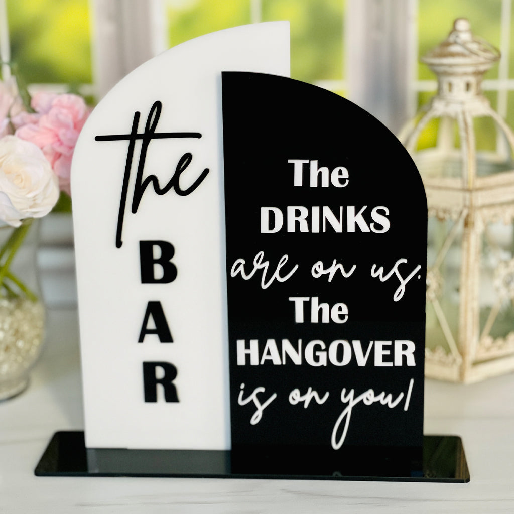 Open Bar Acrylic Sign For Events